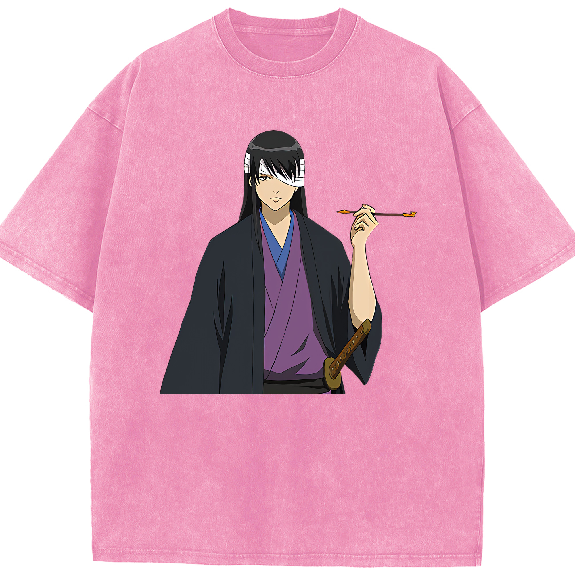 （画像用） ぎんたま 坂田銀時（さかたぎんとき） 神楽 志村新八（しむら しんぱち） GINTAMA Sakata Gintoki Kagura Shimura Shinpachi 綿100% ヴィンテージ風 半袖Tシャツ（フロントプリント）
